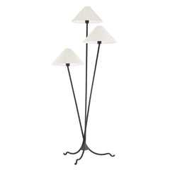 Cedar Floor Lamp 69.75" Tall with Dimmable Features and 3 Off-White Linen Shades by Troy Lighting