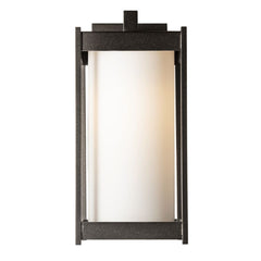Cela Medium Outdoor Sconce by Hubbardton Forge - Modern Aluminum Wall Lantern with Opal Glass Shade, Dimmable, 100W Max