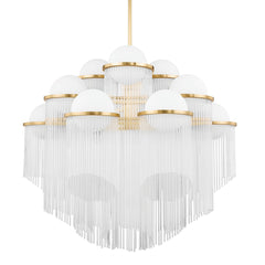 Celestial Large Chandelier By Corbett Lighting, 12 Lights, Dimmable, Aged Brass, 34.25" Tall