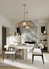 Vails Gate Large Pendant Light by Hudson Valley Lighting, Opal Glossy Glass, Vintage Gold Leaf Finish, 31.75"-86" Adjustable Height