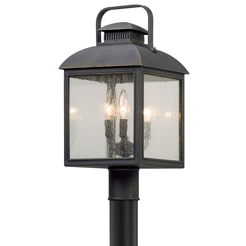 Chamberlain Outdoor Post Light By Troy Lighting, 22" Vintage Bronze, Dimmable, 3 E12 Bulb Capacity