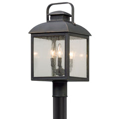 Chamberlain Outdoor Post Light By Troy Lighting, 22" Vintage Bronze, Dimmable, 3 E12 Bulb Capacity