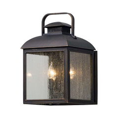 Chamberlain Outdoor Wall Sconce 3-Light with Clear Seeded Glass Shade in Vintage Bronze Finish