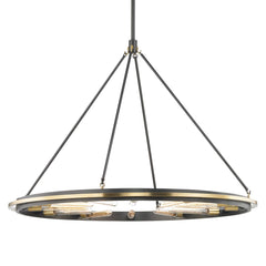 Hudson Valley Lighting Chambers 12-Light Adjustable Chandelier in Aged Brass, Old Bronze, and Polished Nickel