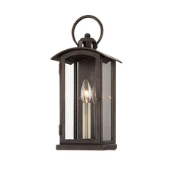 Chaplin Outdoor Wall Sconce by Troy Lighting, Vintage Bronze, 15.5" Height, Dimmable, UL Wet Rated