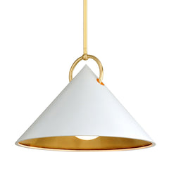 Charm Medium Pendant Light by Corbett Lighting - Dimmable, Adjustable Height, Steel Shade, 21” H x 30” W