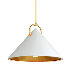 Charm Pendant Light by Corbett Lighting – Dimmable, Adjustable Height, Steel Shade in Gold Leaf/Black or White