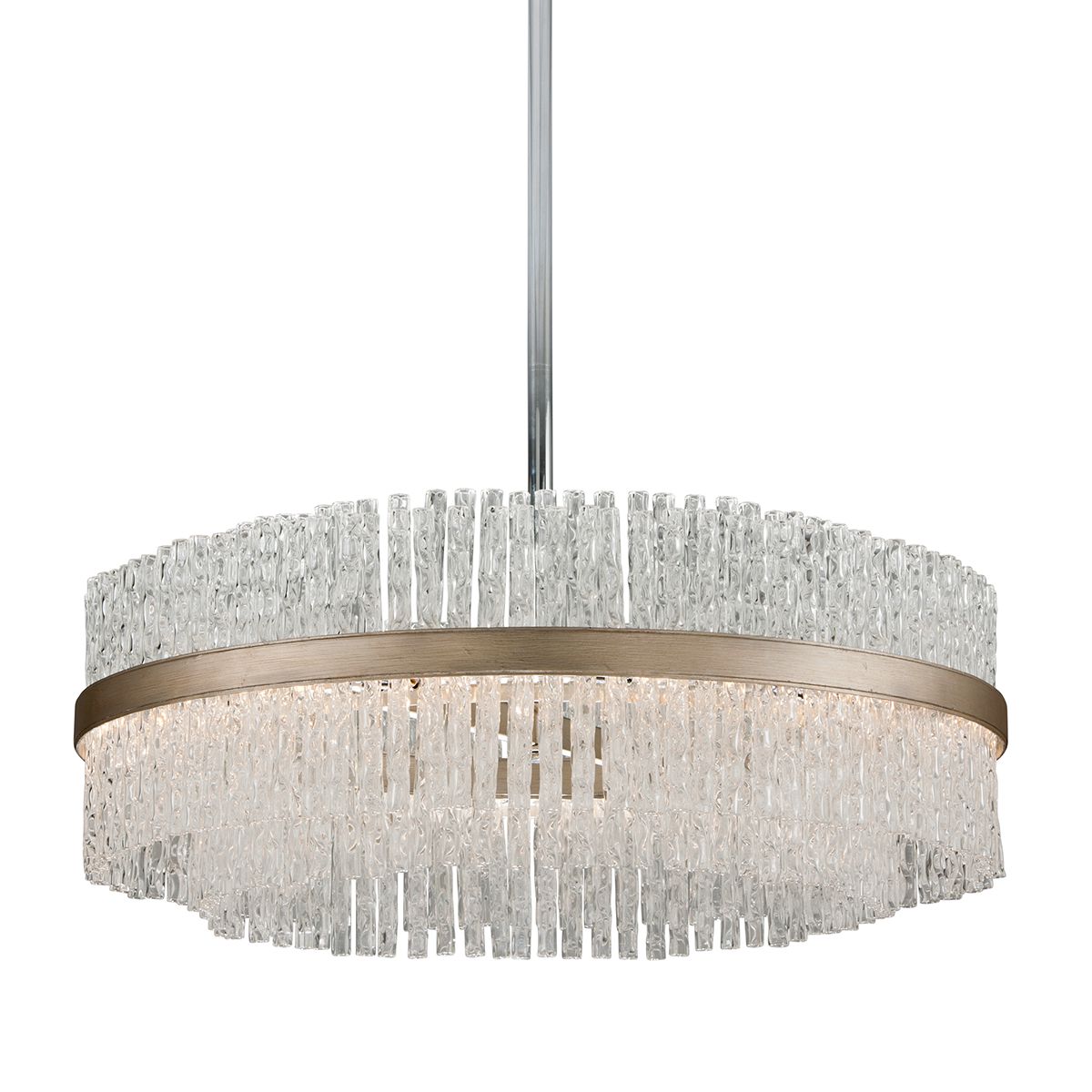 Chime Large Chandelier by Corbett Lighting, 12 Lights, Adjustable Height 16.75"-58.75", Clear Glass Tubes