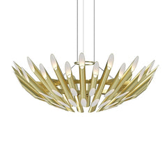SONNEMAN Chimes Round LED Chandelier, Dimmable, Polished Chrome or Satin Brass Finish, C-ETL-US Damp Rated