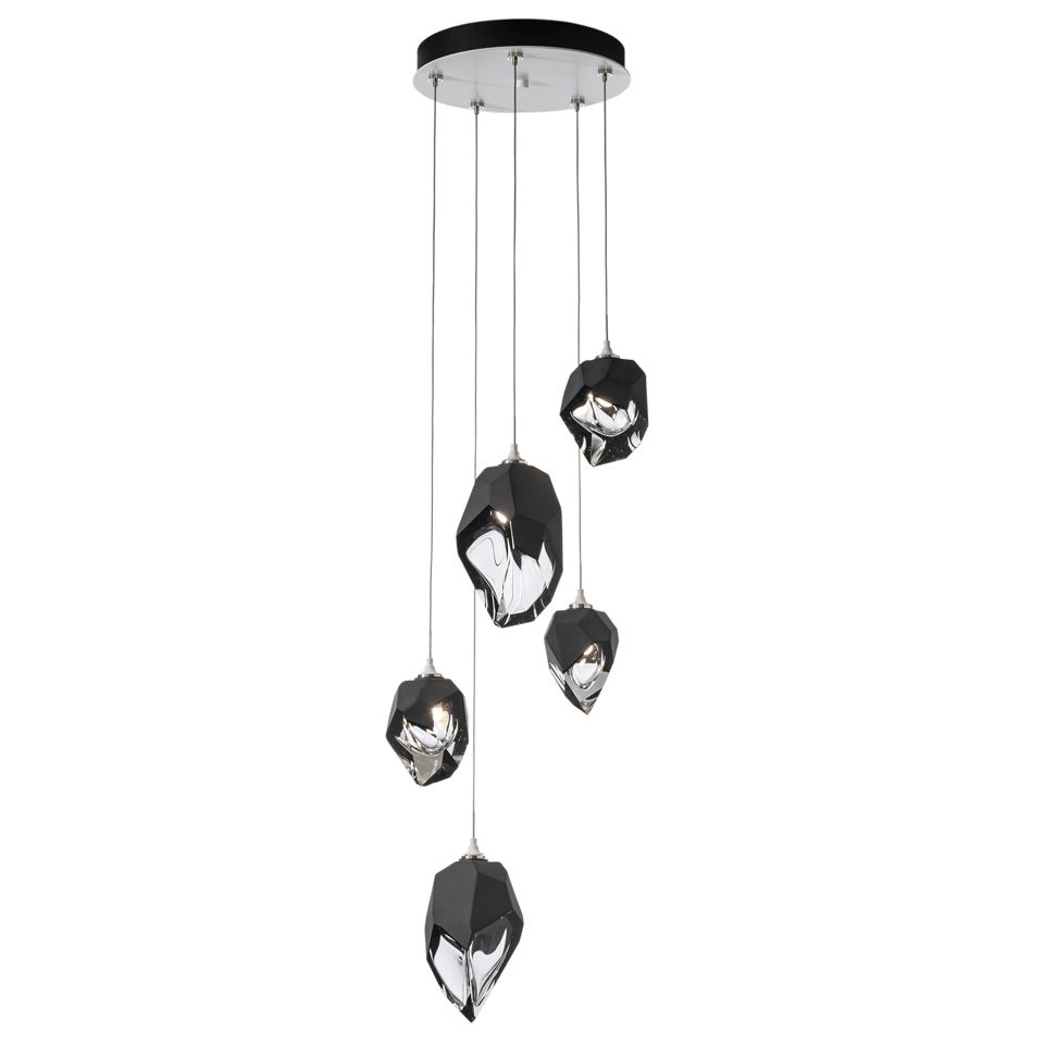 Chrysalis 5-Light Mixed Crystal Pendant by Hubbardton Forge with Dimmable Feature and Adjustable Height