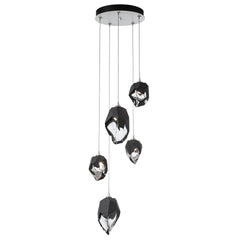 Chrysalis 5-Light Mixed Crystal Pendant by Hubbardton Forge with Dimmable Feature and Adjustable Height