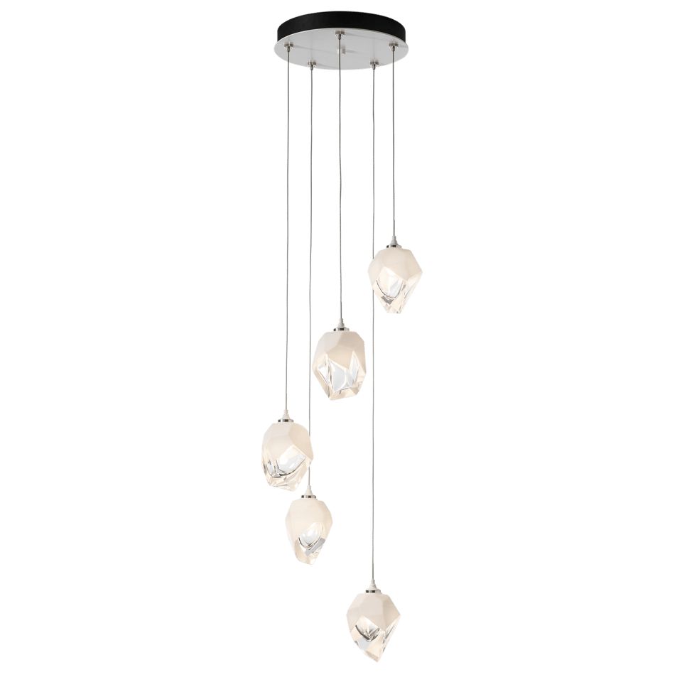 Chrysalis 5-Light Crystal Pendant by Hubbardton Forge - Dimmable, Adjustable Height, UL Damp Rated