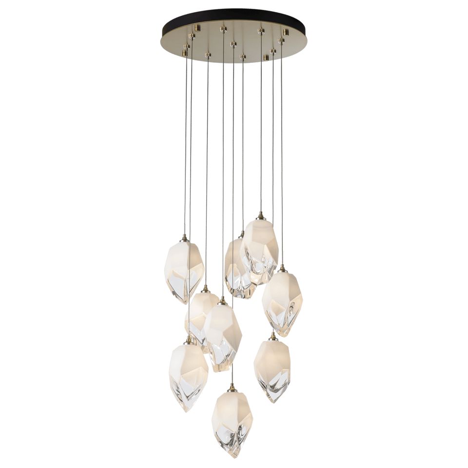 Hubbardton Forge Chrysalis 9-Light Crystal Pendant with Adjustable Height & UL Damp Safety Rating