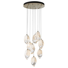 Hubbardton Forge Chrysalis 9-Light Crystal Pendant with Adjustable Height & UL Damp Safety Rating