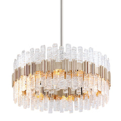 Ciro Large Chandelier 10 Lights, Antique Silver Leaf Finish, Dimmable, 36"W x 16"H, By Corbett Lighting