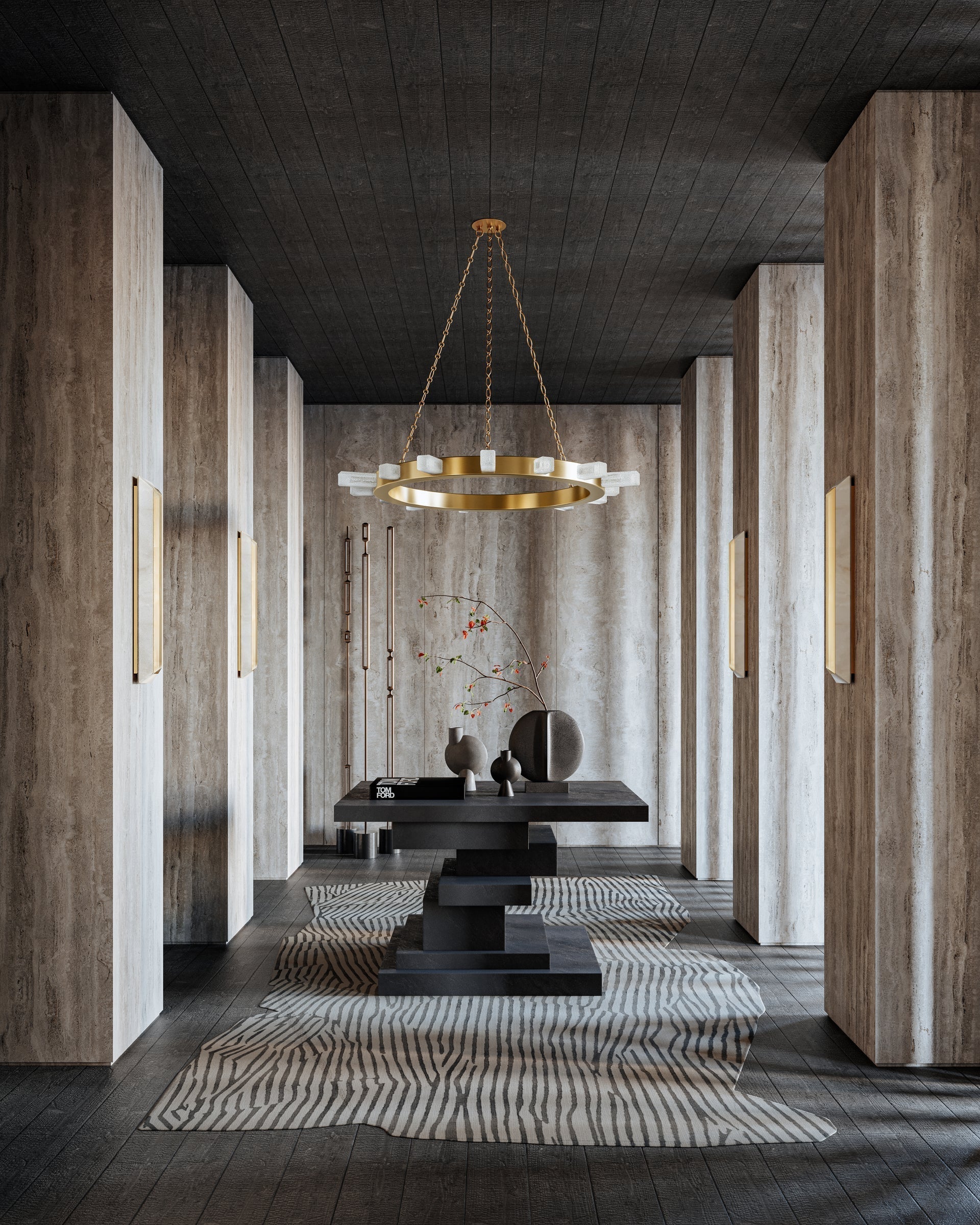 Citrine Large Chandelier by Corbett Lighting, 15 Lights, Dimmable, Vintage Brass Finish, ETL Damp Rated