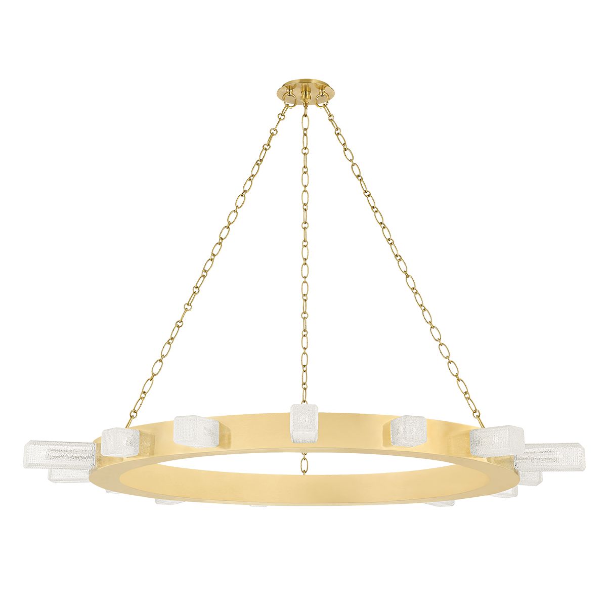 Citrine Large Chandelier by Corbett Lighting, 15 Lights, Dimmable, Vintage Brass Finish, ETL Damp Rated