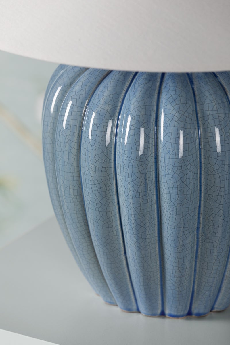 Mitzi Clarendon Table Lamp, 20" Height, Textured Blue Ceramic, Aged Brass Base, Dimmable Functionality