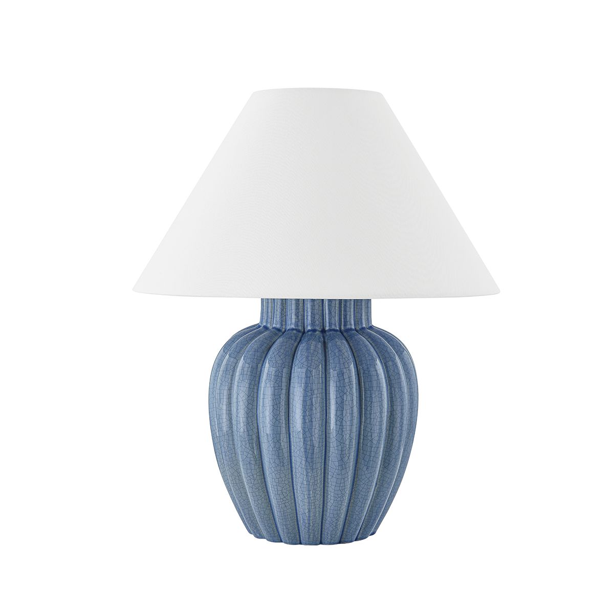 Mitzi Clarendon Table Lamp, 20" Height, Textured Blue Ceramic, Aged Brass Base, Dimmable Functionality