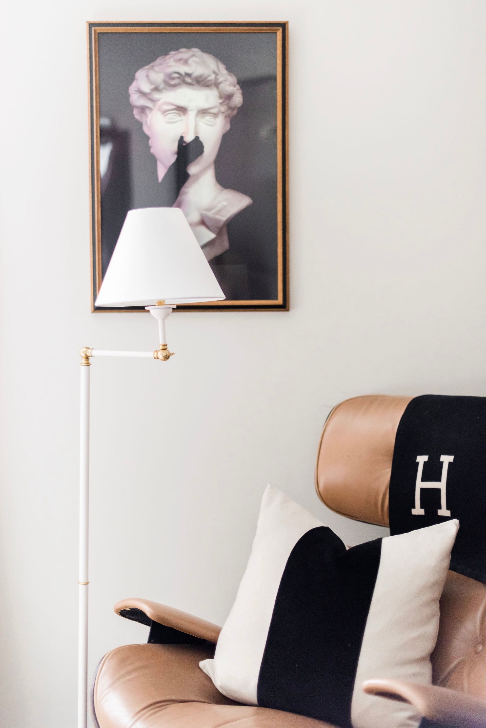 Classic No.1 Floor Lamp by Hudson Valley Lighting, Aged Brass with Dimmable Off-White Silk Shade