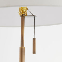 Troy Lighting Clic Floor Lamp 69.25" Tall Dimmable Patina Brass Finish Off-White Linen Shade