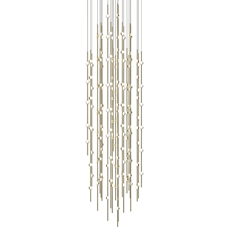 Constellation Andromeda 25-Inch Round Chandelier by SONNEMAN - Dimmable LED, Satin Brass/Nickel Finish, 34,380 Lumens