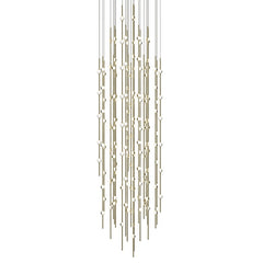 Constellation Andromeda 25-Inch Round Chandelier by SONNEMAN - Dimmable LED, Satin Brass/Nickel Finish, 34,380 Lumens