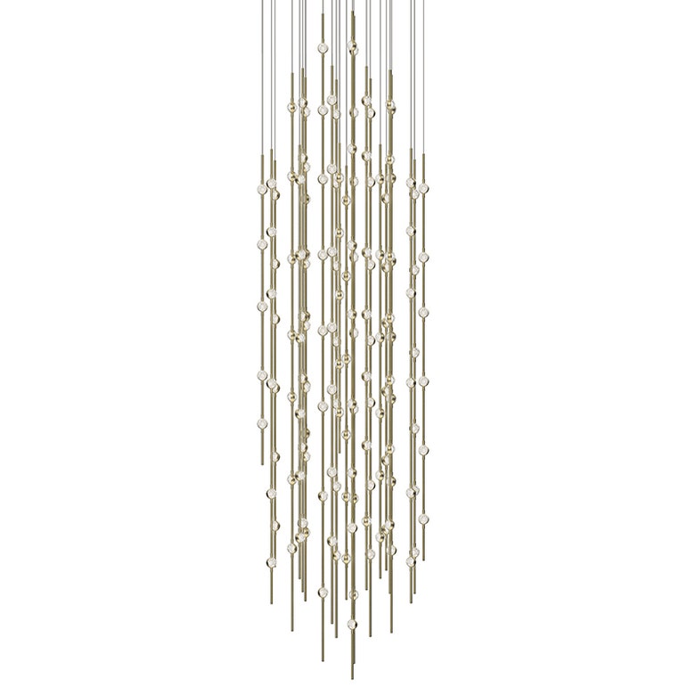 Constellation Andromeda 25-Inch Round Chandelier by SONNEMAN - Dimmable LED, Satin Brass/Nickel Finish, 34,380 Lumens