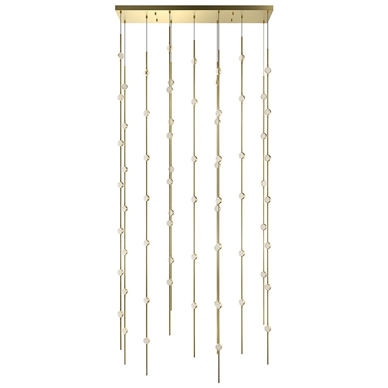 36-Inch SONNEMAN Constellation Andromeda Chandelier With Dimmable LED Hubs In Satin Brass/Nickel