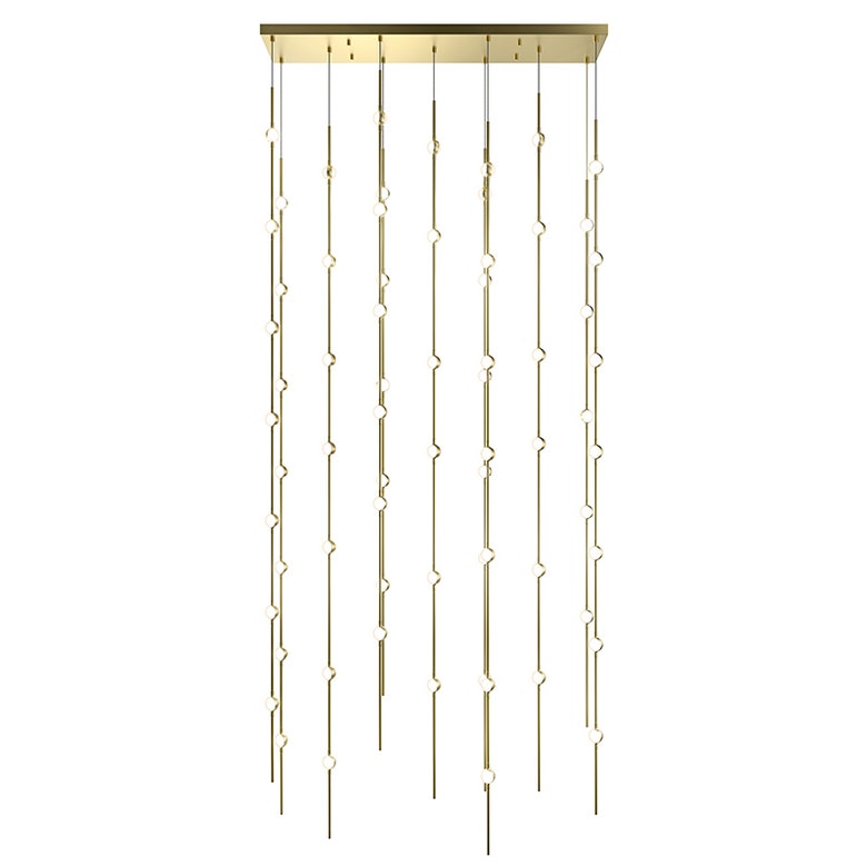 36-Inch SONNEMAN Constellation Andromeda Chandelier With Dimmable LED Hubs In Satin Brass/Nickel