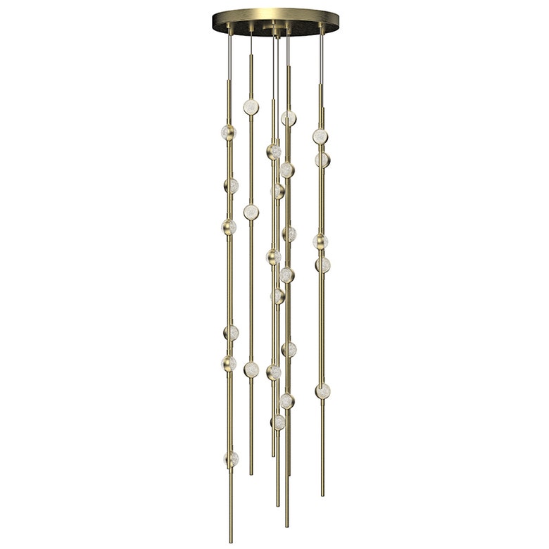 Sonneman Constellation Andromeda 12-Inch LED Chandelier, Dimmable, Satin Brass/Nickel, Modern Elegance