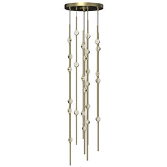Sonneman Constellation Andromeda 12-Inch LED Chandelier, Dimmable, Satin Brass/Nickel, Modern Elegance