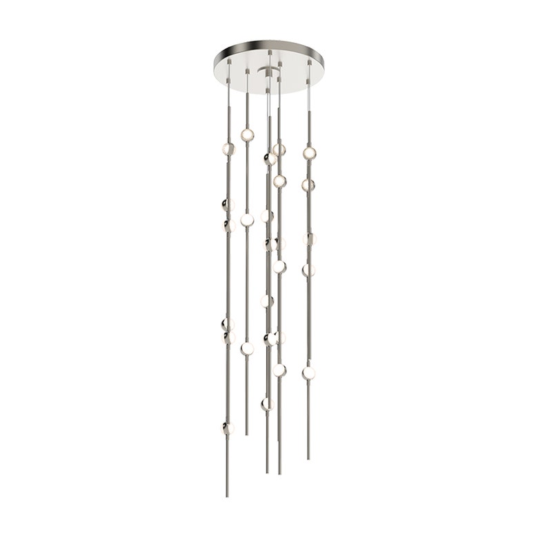 Sonneman Constellation Andromeda 12-Inch LED Chandelier, Dimmable, Satin Brass/Nickel, Modern Elegance