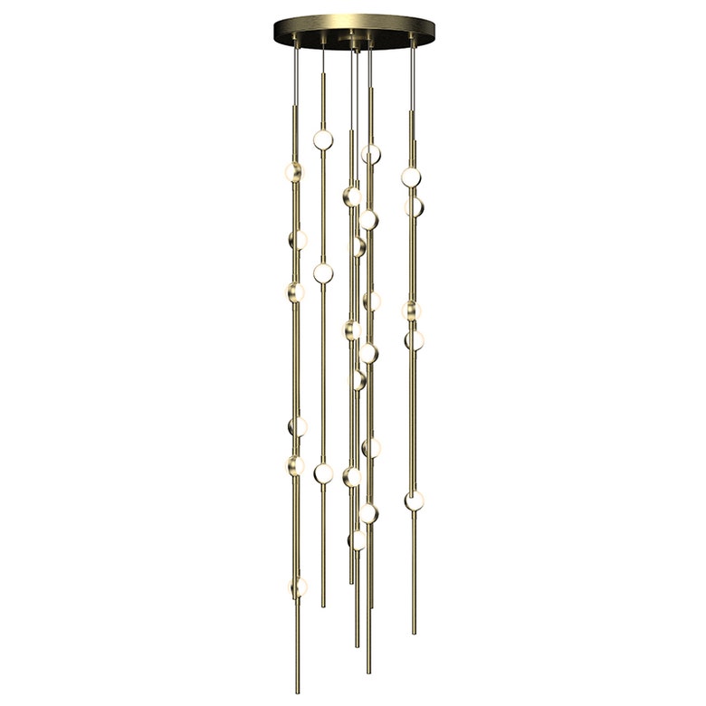 Sonneman Constellation Andromeda 12-Inch LED Chandelier, Dimmable, Satin Brass/Nickel, Modern Elegance