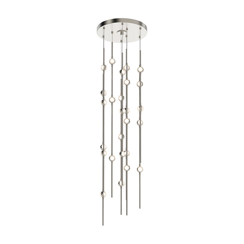 Sonneman Constellation Andromeda 12-Inch LED Chandelier, Dimmable, Satin Brass/Nickel, Modern Elegance