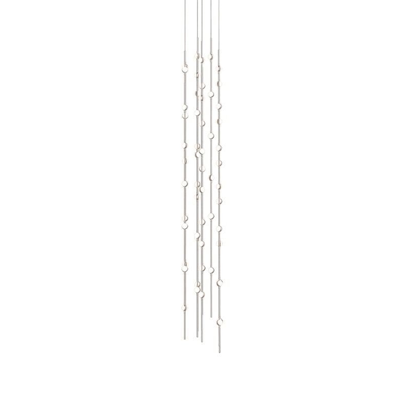 Constellation Andromeda 12-Inch Tall Chandelier by SONNEMAN - Modern LED Elegance in Satin Brass/Nickel