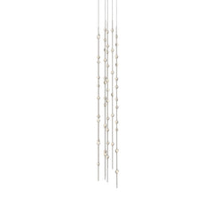 Constellation Andromeda 12-Inch Tall Chandelier by SONNEMAN - Modern LED Elegance in Satin Brass/Nickel