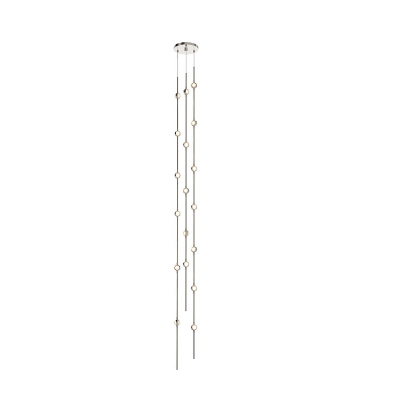 Constellation Andromeda 6-Inch Tall Chandelier by SONNEMAN - Dimmable LED, Satin Brass/Nickel Finish