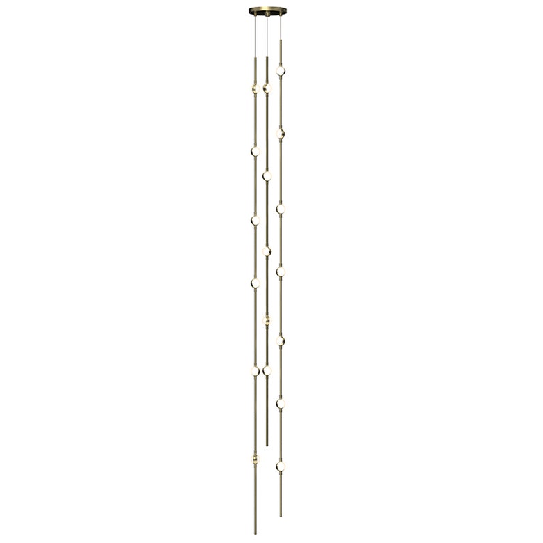 Constellation Andromeda 6-Inch Tall Chandelier by SONNEMAN - Dimmable LED, Satin Brass/Nickel Finish