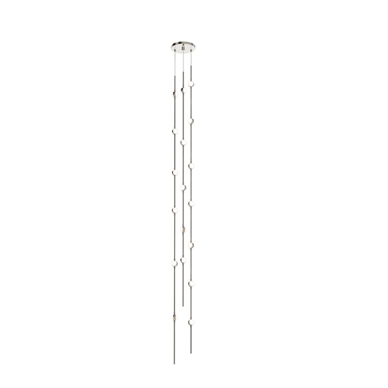 Constellation Andromeda 6-Inch Tall Chandelier by SONNEMAN - Dimmable LED, Satin Brass/Nickel Finish