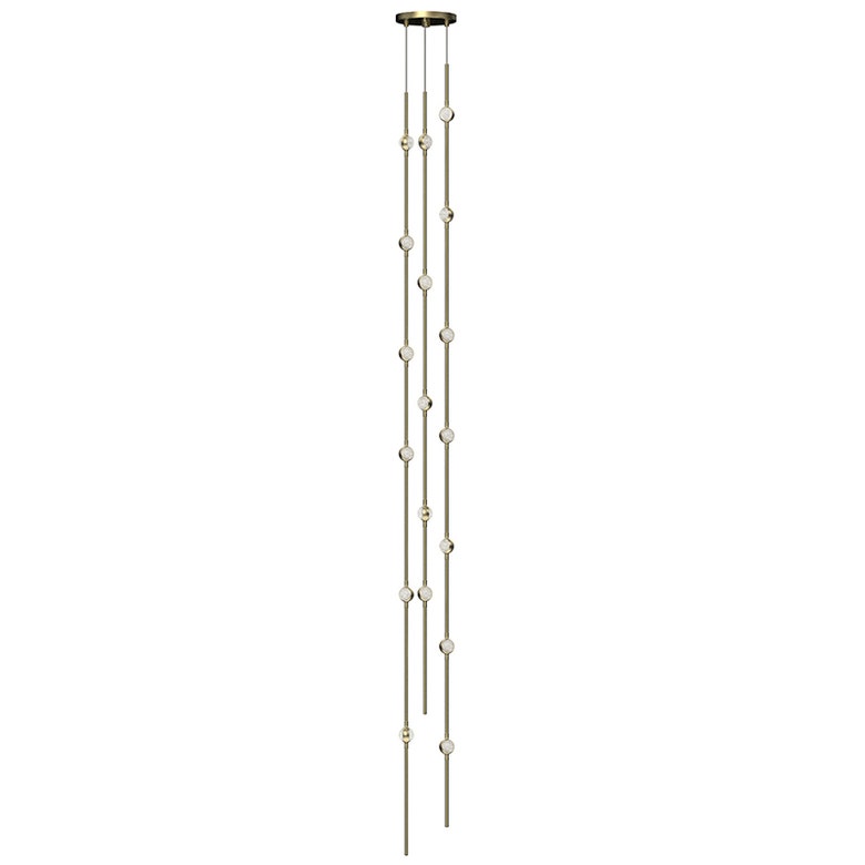 Constellation Andromeda 6-Inch Tall Chandelier by SONNEMAN - Dimmable LED, Satin Brass/Nickel Finish