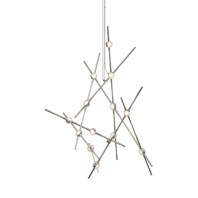 Constellation Aquila Minor Chandelier by SONNEMAN, 3280 Lumens, Dimmable, Satin Brass/Nickel Finish