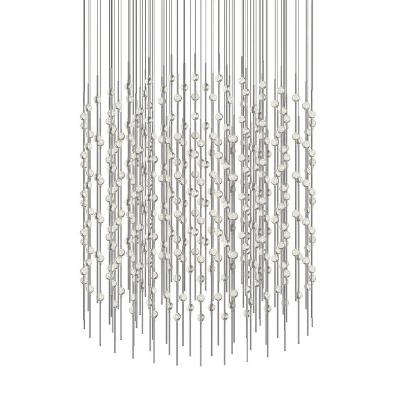 Constellation Centaurus Cylinder LED Chandelier by SONNEMAN - Dimmable, 86,000 Lumens, Satin Brass/Nickel