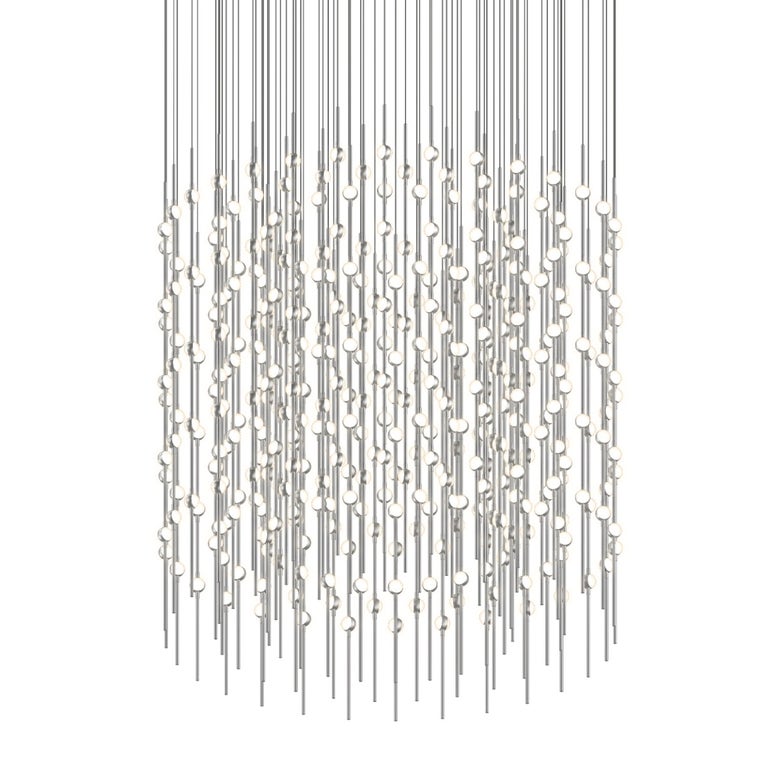 Constellation Centaurus Cylinder LED Chandelier by SONNEMAN - Dimmable, 86,000 Lumens, Satin Brass/Nickel
