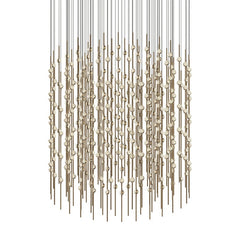 Constellation Centaurus Cylinder LED Chandelier by SONNEMAN - Dimmable, 86,000 Lumens, Satin Brass/Nickel