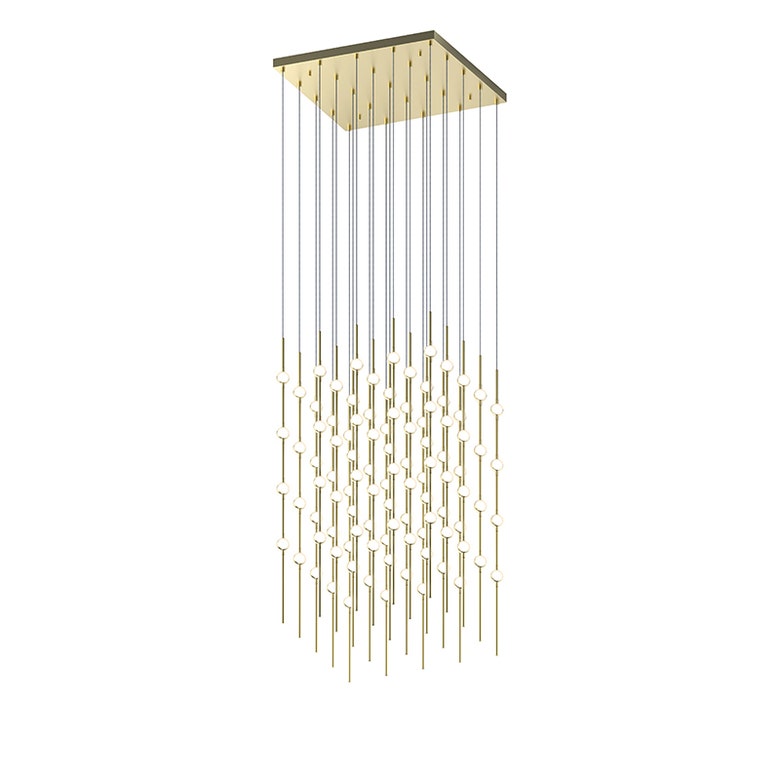 SONNEMAN Constellation Cosmic Cube 20-Inch LED Chandelier, Dimmable, Satin Brass/Nickel Finish