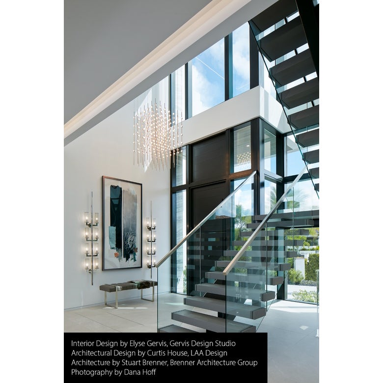 SONNEMAN Constellation Cosmic Cube 20-Inch LED Chandelier, Dimmable, Satin Brass/Nickel Finish