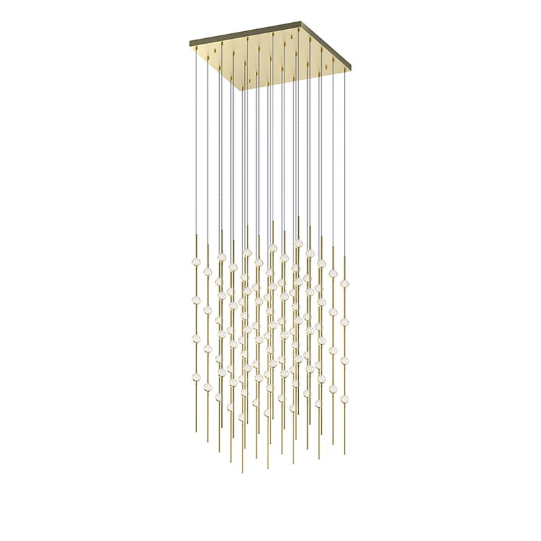 SONNEMAN Constellation Cosmic Cube 20-Inch LED Chandelier, Dimmable, Satin Brass/Nickel Finish