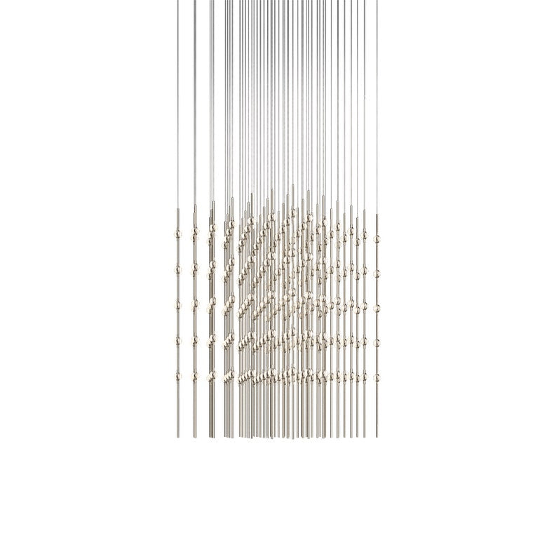 Sonneman Constellation Cosmic Cube 30-Inch LED Chandelier, Dimmable, Satin Brass/Nickel Finishes