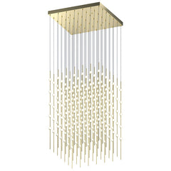 Sonneman Constellation Cosmic Cube 30-Inch LED Chandelier, Dimmable, Satin Brass/Nickel Finishes